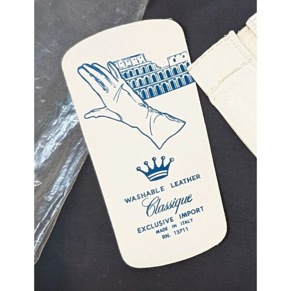 NWT White Kidskin Washable Gloves, size M